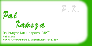 pal kapsza business card